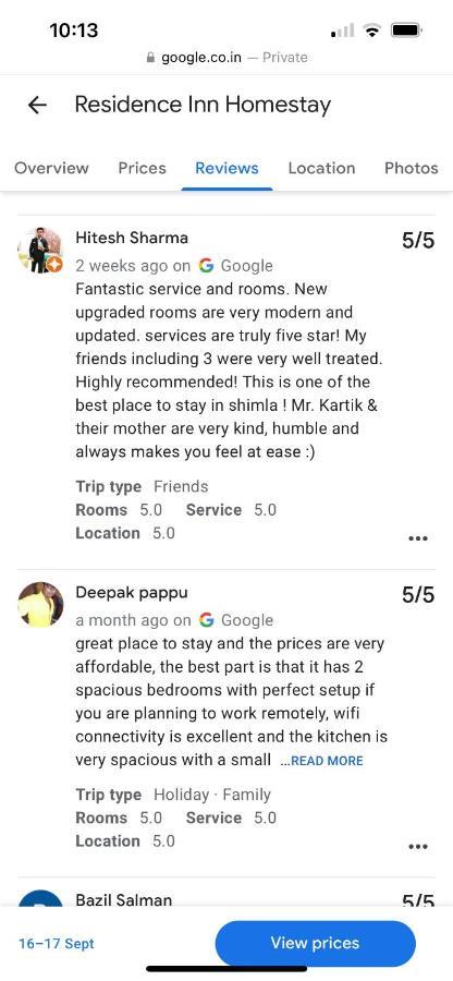 Residence Inn Homestay Шимла Екстериор снимка